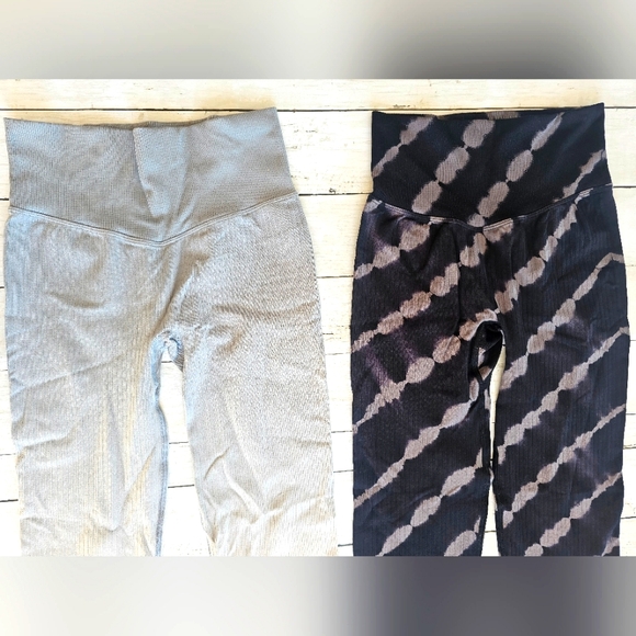 LOT of 2 Victoria's Secret PINK Active Seamless Leggings w/ Large Hidden Pocket - Picture 4 of 13